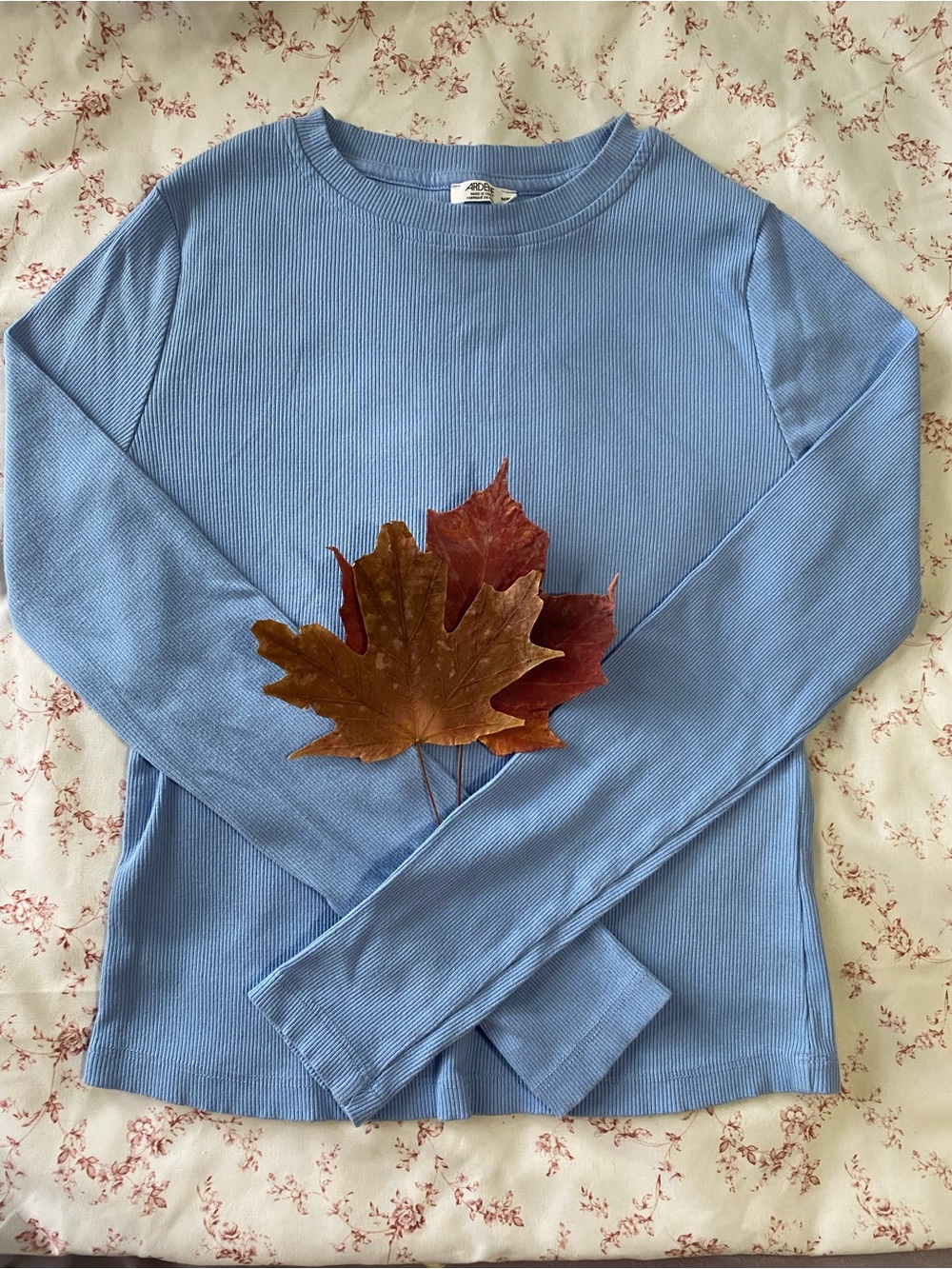 Ardene Light Blue Ribbed Long Sleeve Tee